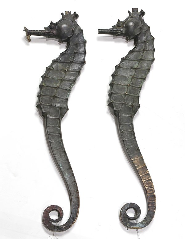 (lot of 2) Patinated bronze figural sculptures, (1 of 2)