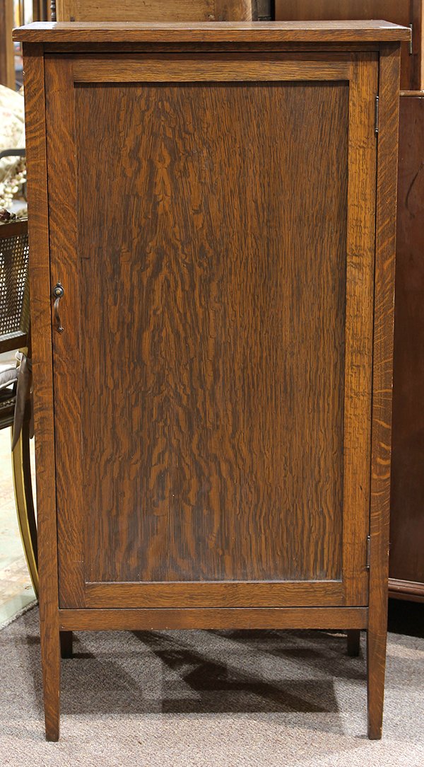 American quartersawn oak music cabinet, circa 1915, (1 of 4)