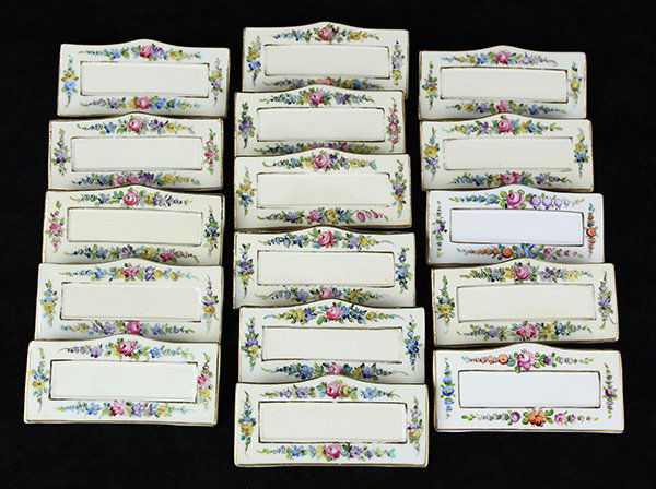 (Lot of 16) Dresden porcelain place card holders (1 of 2)