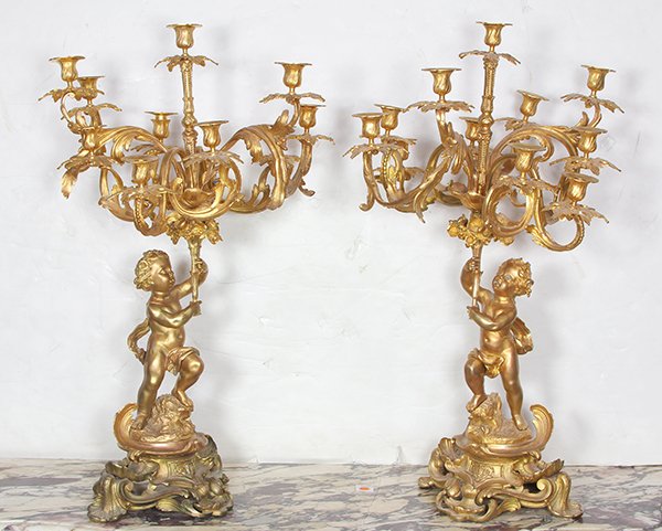 Pair of gilt bronze candelabra (1 of 5)