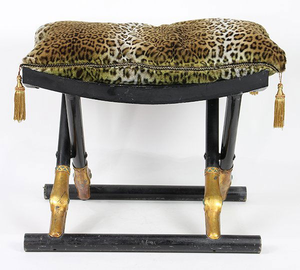 Egyptian Revival window bench, having a loose leopard (1 of 3)