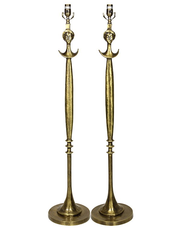 Pair of "Tete de Femme" gilt bronze sculptural floor (1 of 8)