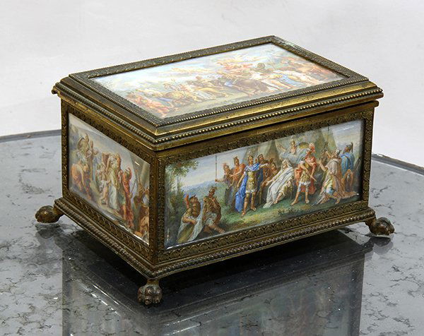 Austrian Neoclassical style gilt bronze trinket box (1 of 6)
