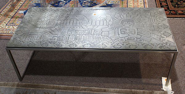 Mid-Century Modern style chrome cocktail table (1 of 3)