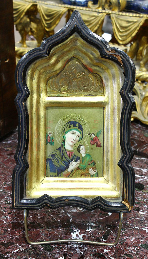 Russian icon, having a hand painted reserve of the (1 of 3)