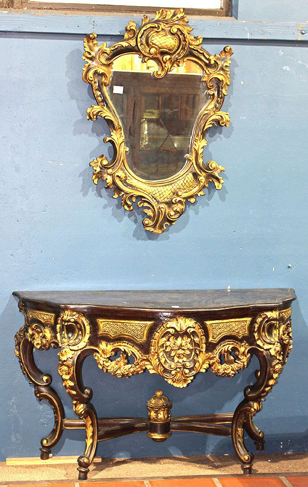 Rococo style console table with mirror (1 of 3)
