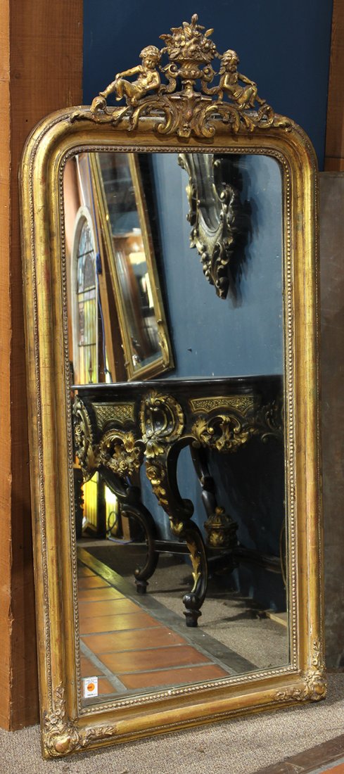Napoleon III giltwood carved pier mirror circa 1870 (1 of 2)