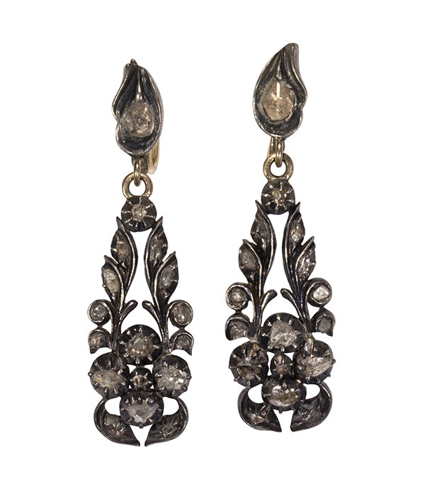 Pair of Georgian diamond, silver topped 14k yellow gold (1 of 3)