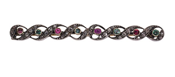 Georgian multi-stone, diamond, silver and 14k yellow (1 of 2)