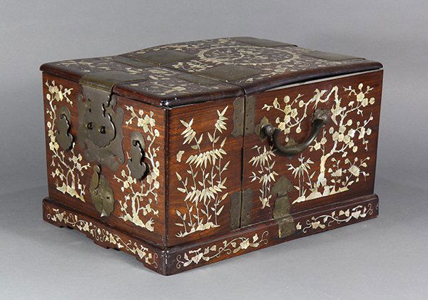 Chinese Mother-of-Pearl Wooden Mirror Box (1 of 6)