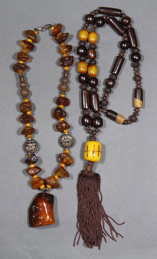 Two Amber and Wood Necklaces (1 of 5)