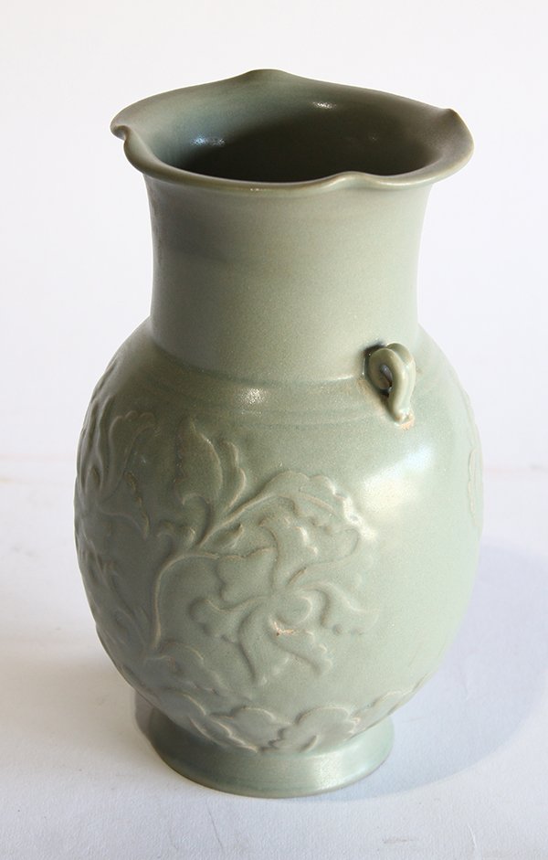 Chinese Celadon Vase, Peonies (1 of 1)