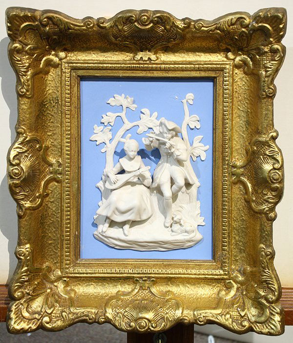 Jasperware bisque porcelain plaque (1 of 1)