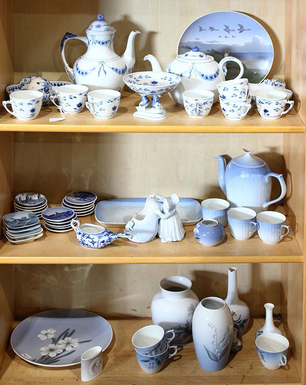 (Lot of 53) Royal Copenhagen Denmark, half lace pattern (1 of 2)