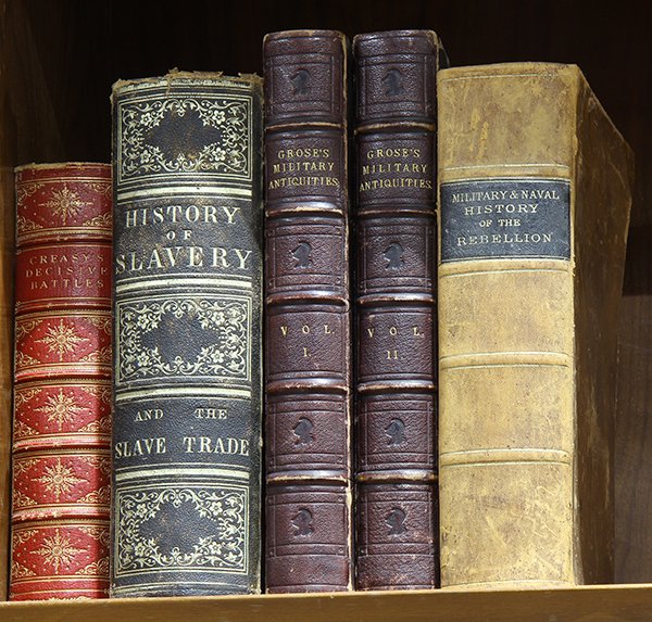 (lot of 5) Military and History: (lot of 5) Military and History. 4 titles in 5 volumes including: Grose. "Military Antiquities Respecting a History of the English Army..." London: 1801 (2 Vols); Blake. "The History of Slavery and th