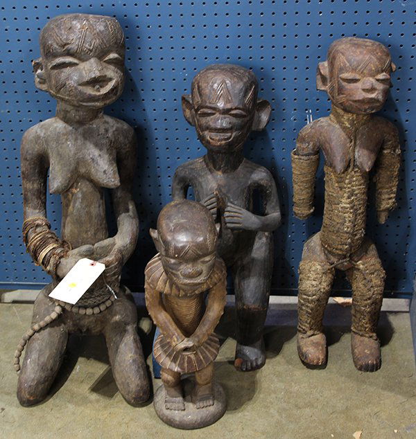 (lot of 4) Makonde style, Tanzania carved female (1 of 1)