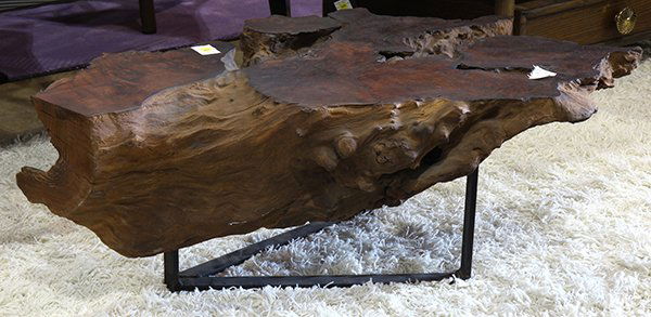 Modernist burl wood coffee table (1 of 3)