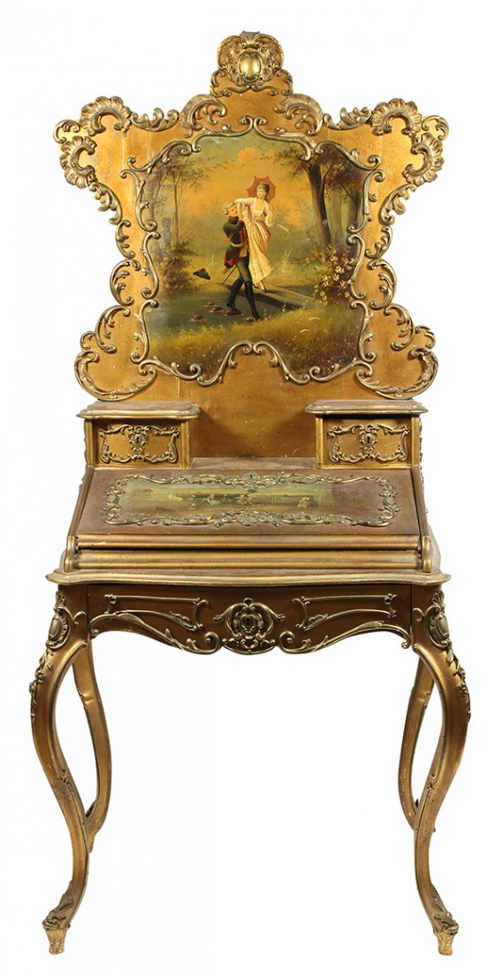 Louis XV style desk, circa 1920, the superstructure (1 of 7)