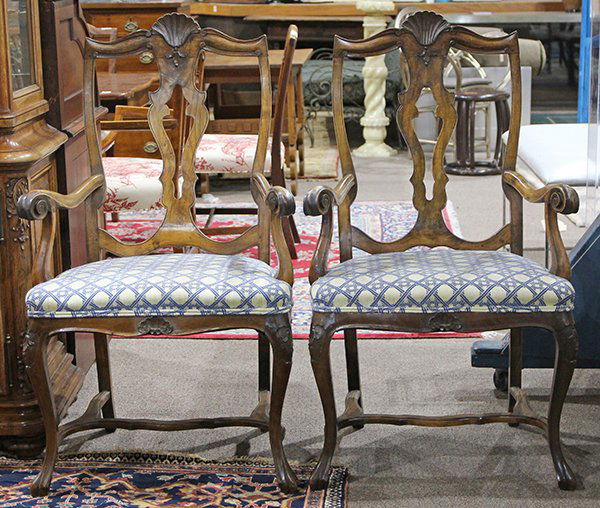 Pair of Chippendale style arm chairs, early 19th (1 of 4)