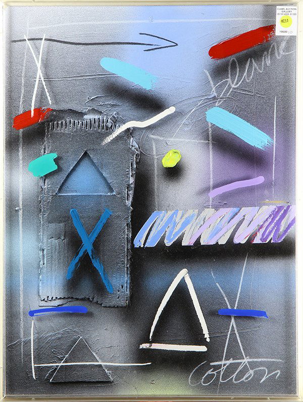 Painting, Will Cotton: Will Cotton (American, b. 1965), "Beane" mixed media on baord, signed lower right, title upper right, overall (with frame): 24.5"h x 18.5"w