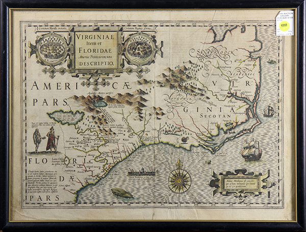 Vintage Map, Jodocus Hondius, Virginae item et (1 of 1)