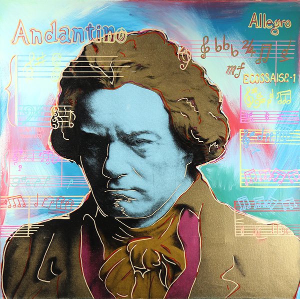 Embellished Print, Steve Kaufman, Beethoven Gold (1 of 1)