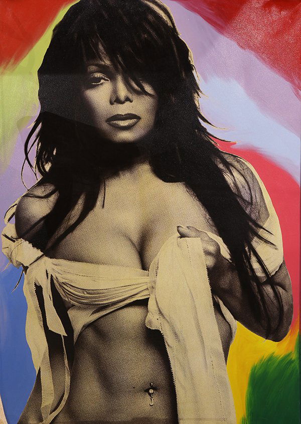 Embellished Print, Steve Kaufman, Janet Jackson (1 of 1)
