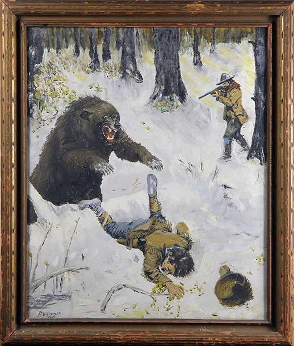 Painting, Bear Attack (1 of 1)