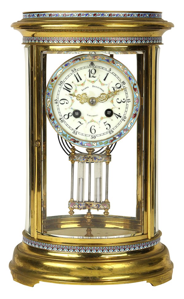 French champleve and crystal regulator clock (1 of 9)