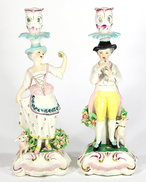 (Lot of 2) Italian polychrome decorated figural (1 of 3)