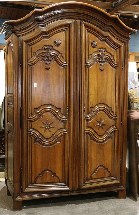 French Baroque walnut armoire, Lyon, 1700's, having a (1 of 3)