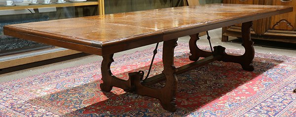Northern Italian Baroque style draw leaf dining table, (1 of 5)