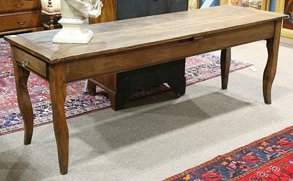 French Provincial harvest table, circa 1750, having a (1 of 4)