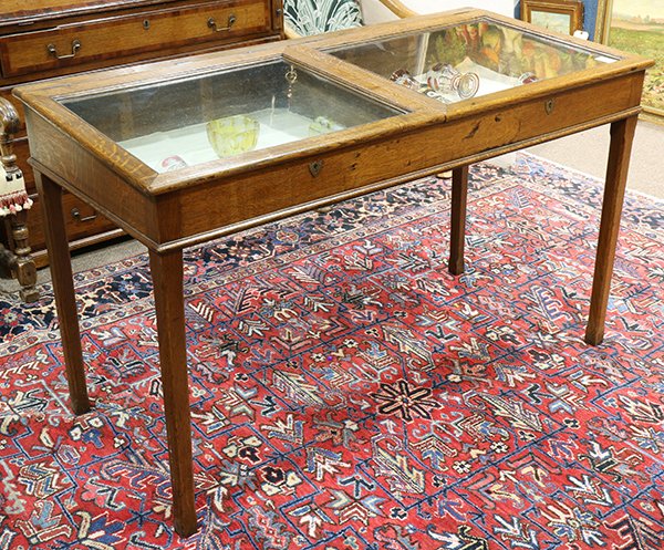Victorian quartersawn oak mercantile table display, (1 of 2)