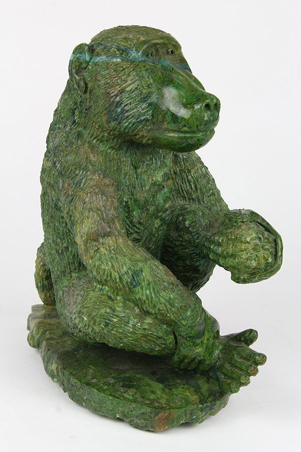 Baboon, malachite sculpture (1 of 6)