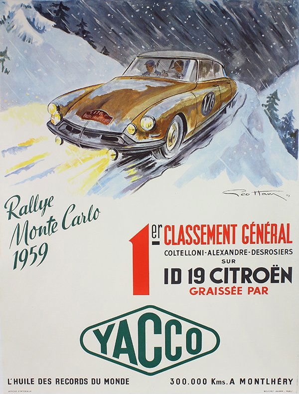 Vintage Poster, Geo Hamm, Yacco Rallye Monte Carlo, (1 of 4)