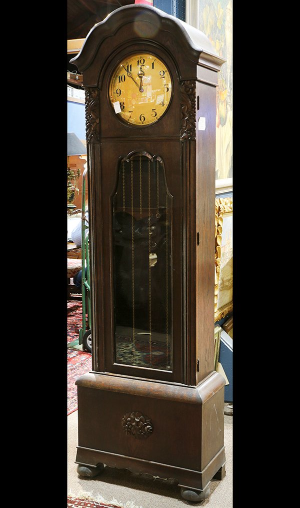 German oak tall case clock (1 of 2)