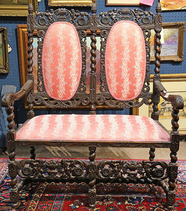 Jacobean style settee (1 of 4)
