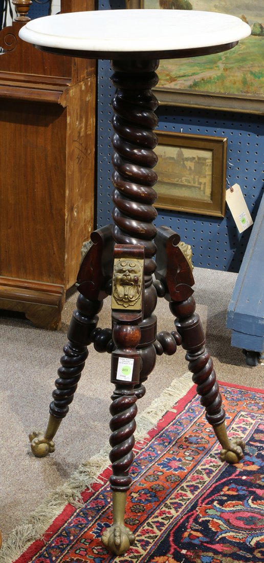 Merklin marble top pedestal (1 of 2)