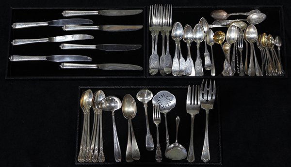 (lot of 64)  American silver flatware including coin (1 of 2)