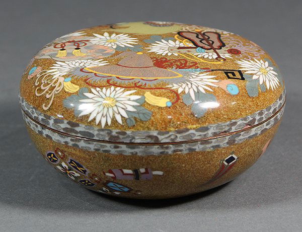 Japanese Cloisonne Circular Box (1 of 8)