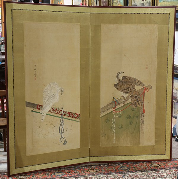 Japanese Large Two-Panel Screen, 19c (1 of 5)