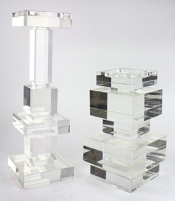 (lot of 2) Modern cut glass candlesticks (1 of 1)