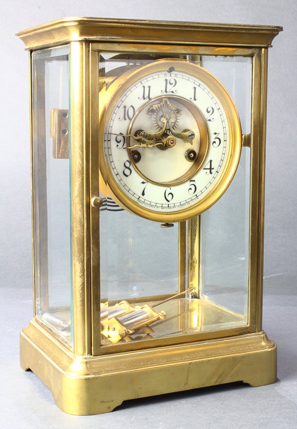 Brass and crystal regulator mantle clock (1 of 2)