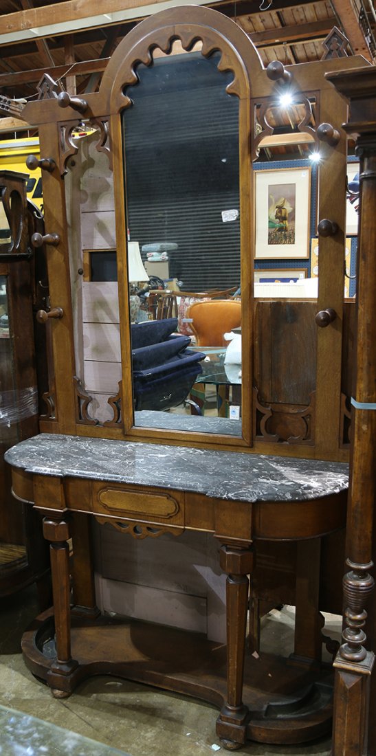 Victorian oak hall tree (1 of 1)