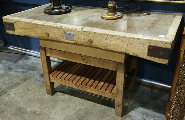 Rustic Butcher block island, Rushbrookes Albion Block, (1 of 1)
