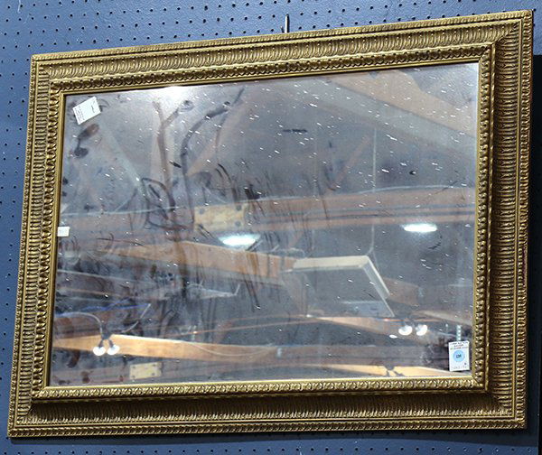 Neoclassical style wall mirror, having a partial gilt (1 of 1)