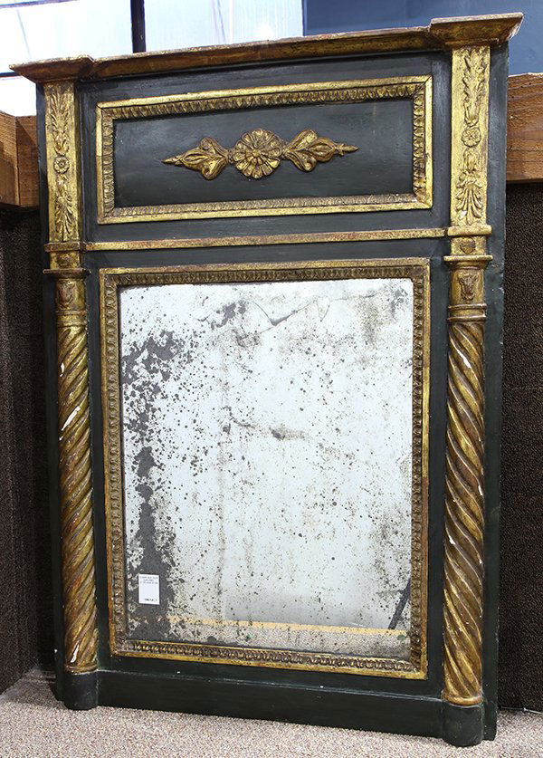 French partial gilt trumeau mirror (1 of 3)