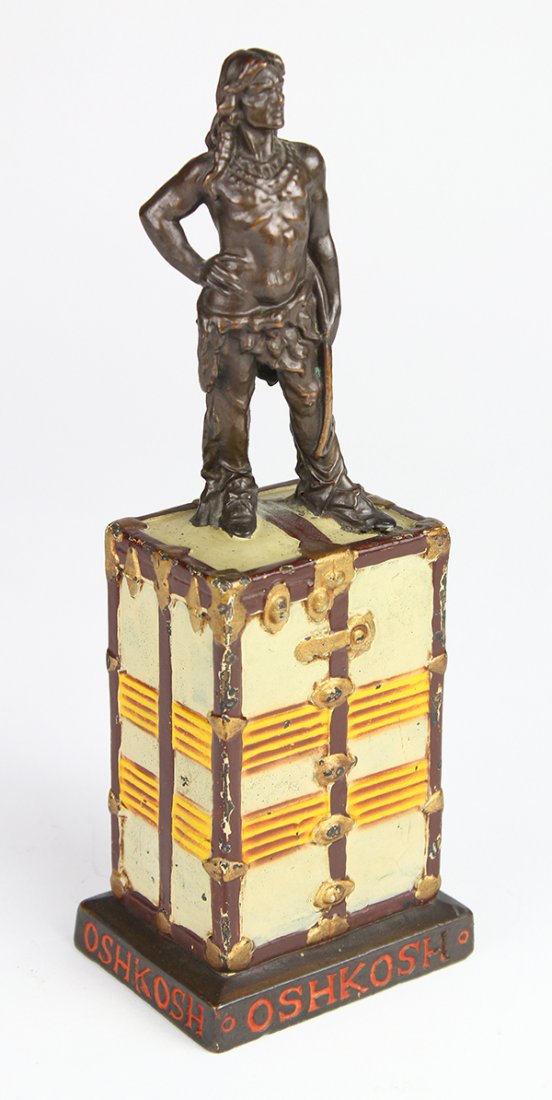 American cold painted bronze OshKosh advertising trunk (1 of 1)