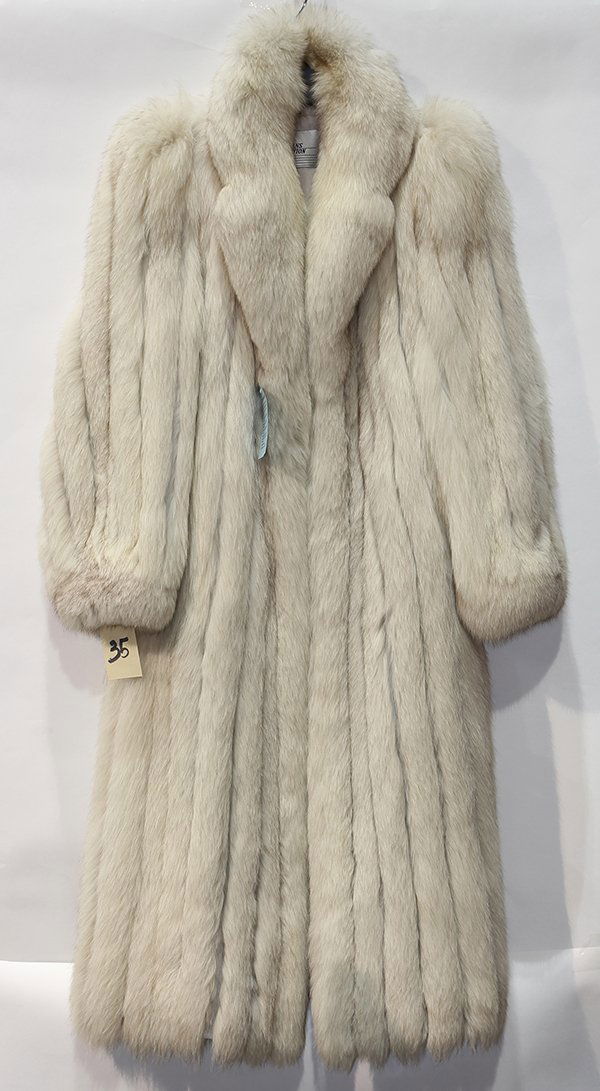 Full length blue fox coat, professionally cleaned and (1 of 2)